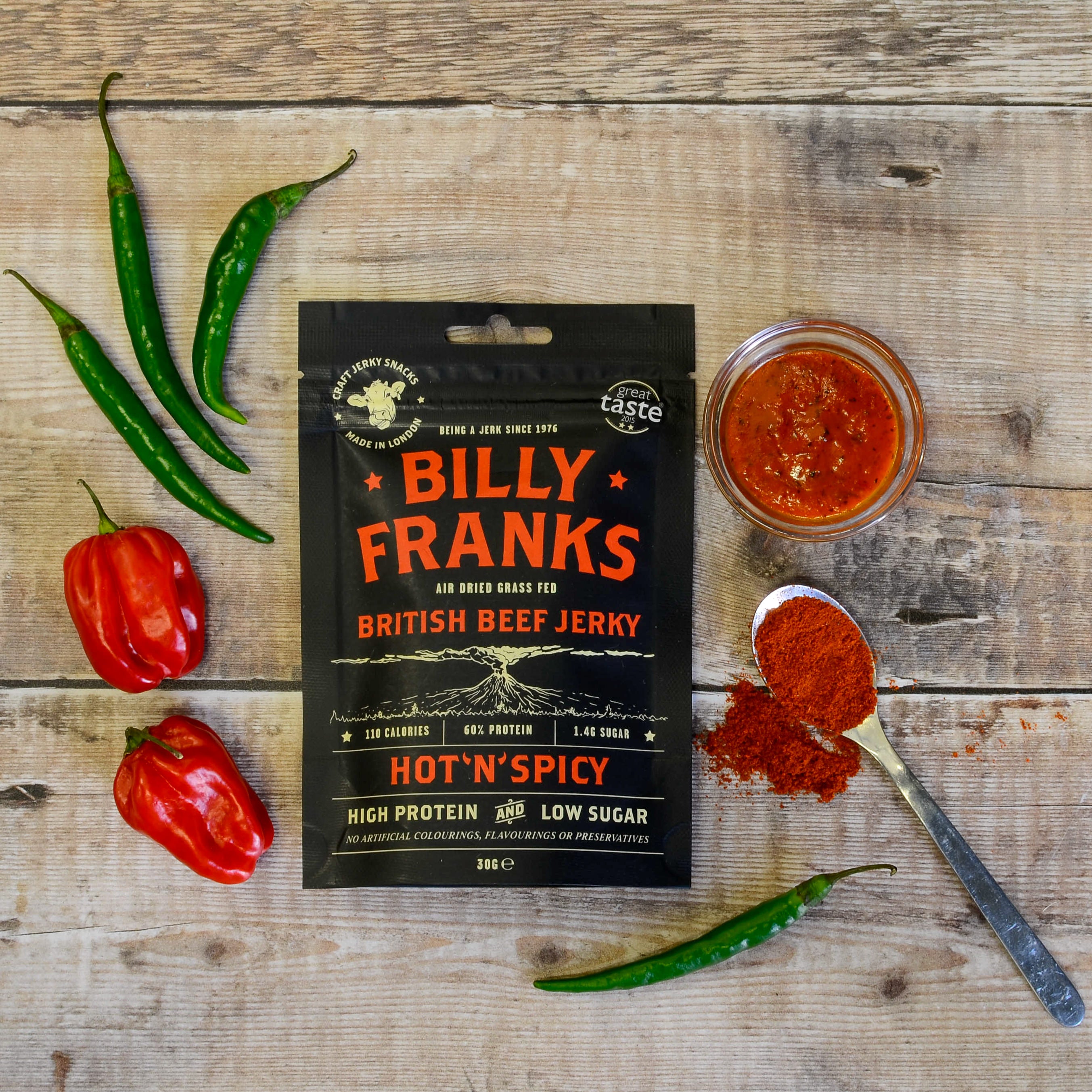 Hot 'N' Spicy Beef Jerky (30g) – Billy Franks