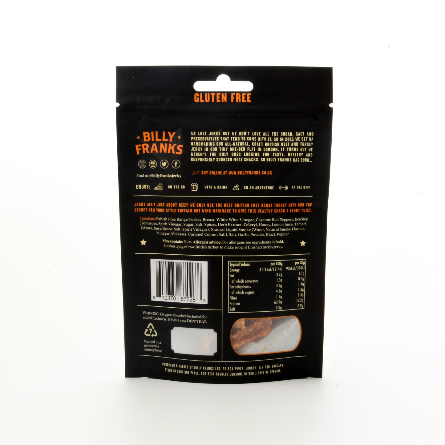 Buffalo Hot Wing Turkey Jerky (30g)
