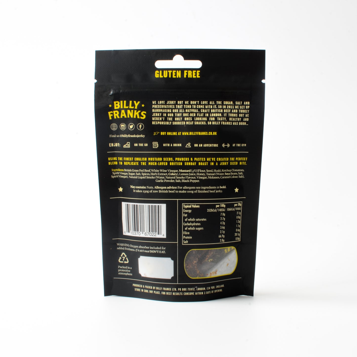 Roast Beef & Mustard Beef Jerky (30g)